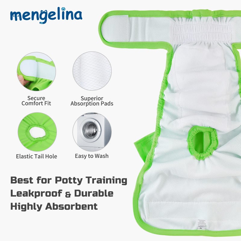 Mengelina Reusable Dog Diapers Female 3 Pack Washable Highly Absorbent Doggie Diapers, Flexible Doggy Diapers Female, Leak-Proof Puppy Diapers for Dog Period Heat Incontinence Potty Training, XS - Image 3