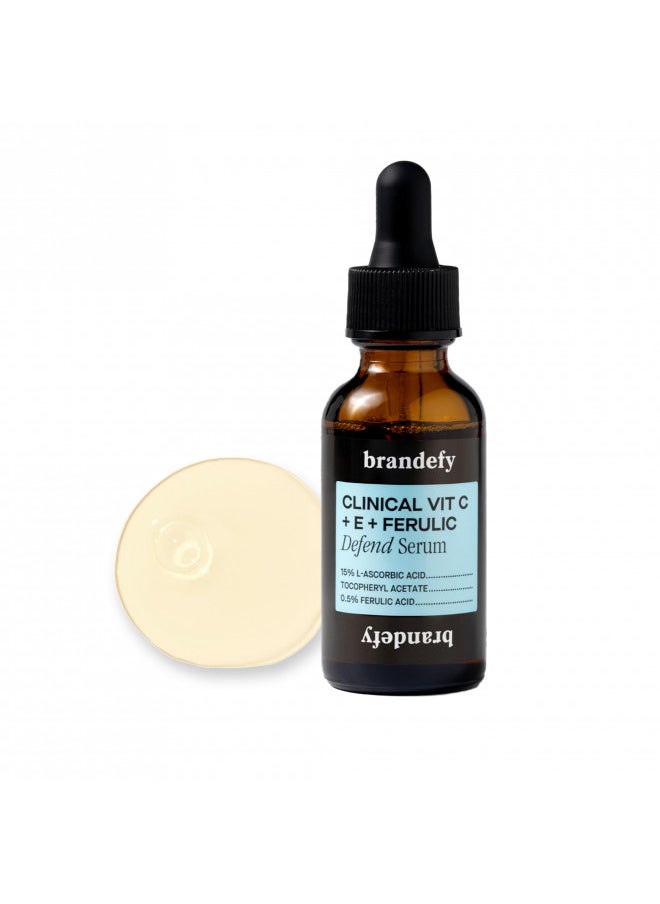brandefy - Brandefy Vitamin 15% Vitamin C + E + Ferulic Acid Serum - 15% L-Ascorbic Acid, 0.5 % Ferulic Acid, Vitamin E - Increases Firmness, Brightness and Reduces the Appearance of Wrinkles, 1oz, Made In The USA - Image 1