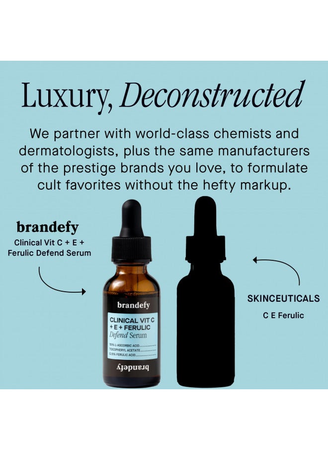 brandefy - Brandefy Vitamin 15% Vitamin C + E + Ferulic Acid Serum - 15% L-Ascorbic Acid, 0.5 % Ferulic Acid, Vitamin E - Increases Firmness, Brightness and Reduces the Appearance of Wrinkles, 1oz, Made In The USA - Image 1