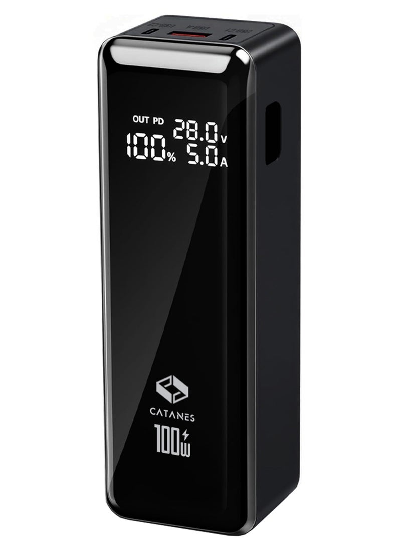 CATANES 30000mAh 100W Super Fast Charging Power Bank with Dual Type-C Ports & Smart Digital Power Display - Black - Image 1