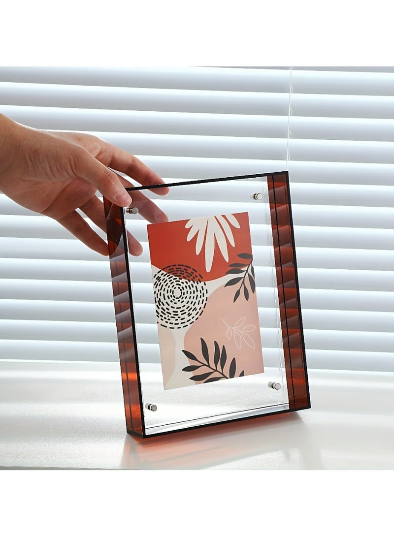 JiFENG 1 قطعة كلاسيكيّة عموديّ أكريليكيّ صورة إطار مجموعة - مذهل سطح مكتب عرض ( أسمر مصفر , 21 [ إكس ] 16 سم ) - Image 1