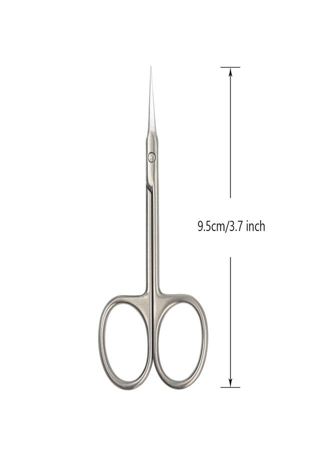 YTBYT Cuticle Scissors Extra Fine Curved Blade Beauty Scissors for Eyebrow, Eyelash, Manicure, Pedicure and Dry Skin (Curved Tip) - Image 2