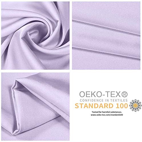 Jocoku Jocoku 100% Mulberry Silk Pillowcases Set of 2 for Hair and Skin and Super Soft and Breathable Standard Size Nature Silk Pillowcases (Standard  Light Purple)  - Image 4