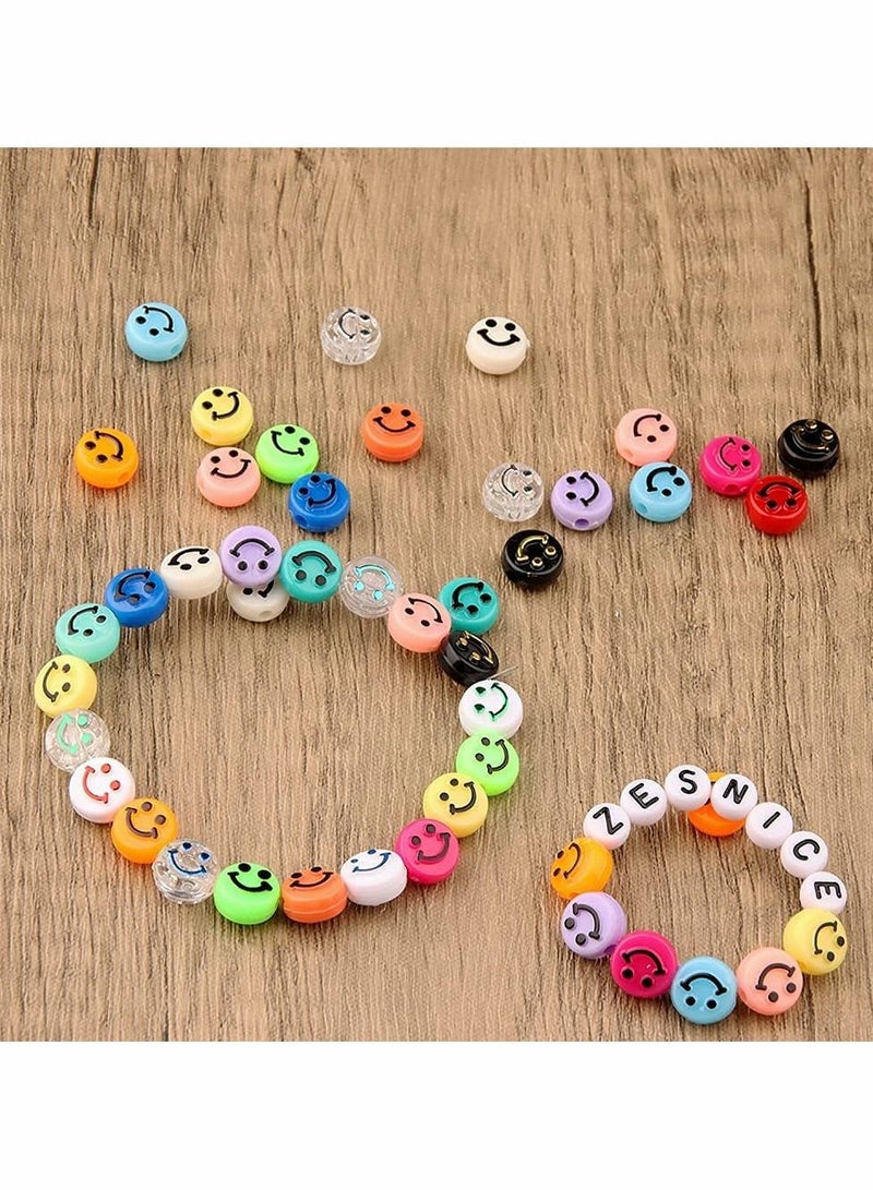 Excefore Acrylic Smiley Face Beads, Colorful Round, With A Clear Elastic Thread, For DIY Jewelry Making, Bracelet Earring Necklace DIY Craft Supplies Hair Accessories (10mm, 200 Pack ) - Image 5