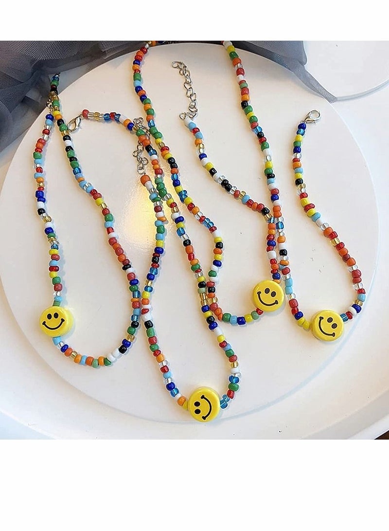 Excefore Acrylic Smiley Face Beads, Colorful Round, With A Clear Elastic Thread, For DIY Jewelry Making, Bracelet Earring Necklace DIY Craft Supplies Hair Accessories (10mm, 200 Pack ) - Image 2