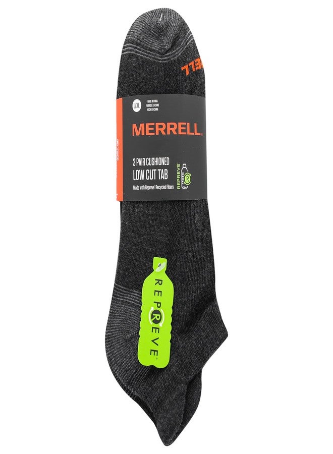 Merrell Unisex Adult Mens And Women's Recycled Everyday - 3 Pair Pack Repreve Mesh Sock, Low Cut Tab - Black, Medium-Large US - Image 3