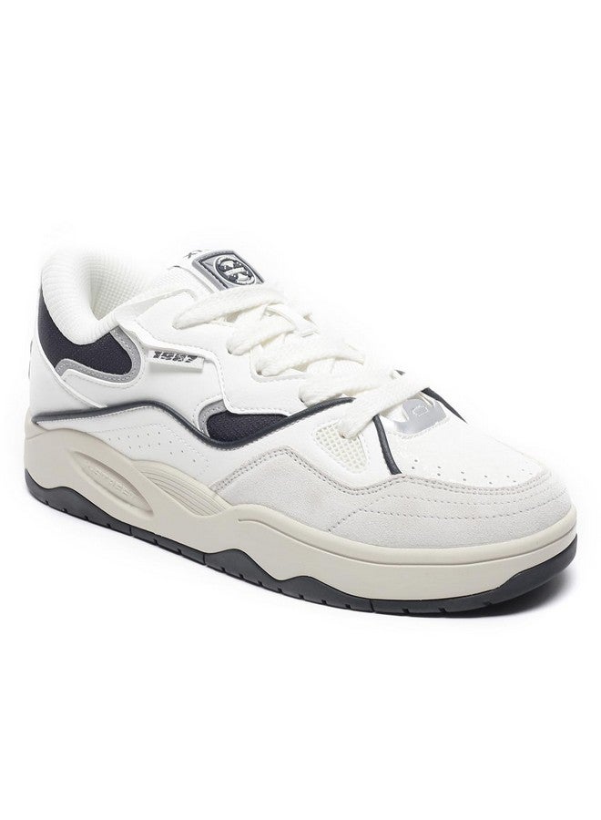 إكستيب حذاء رياضي كلاسيكي من قماش XTEP باللون الأبيض والأسود الكربوني والرمادي الفاتح للرجال، مقاس يورو- 40 - Image 1