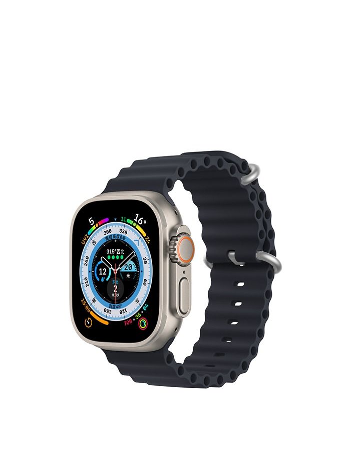 GULFLINK Adjustable Loop Sport Fluro elastomer Breathable Watch Band for Apple Watch 38/40/41mm Midnight - Image 1