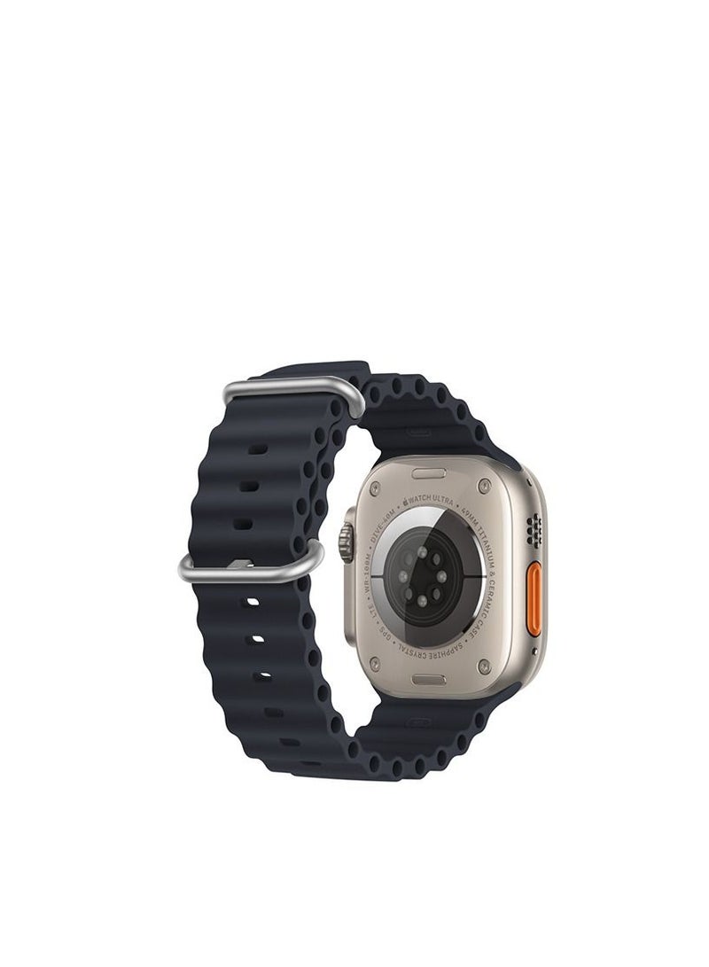GULFLINK Adjustable Loop Sport Fluro elastomer Breathable Watch Band for Apple Watch 38/40/41mm Midnight - Image 2