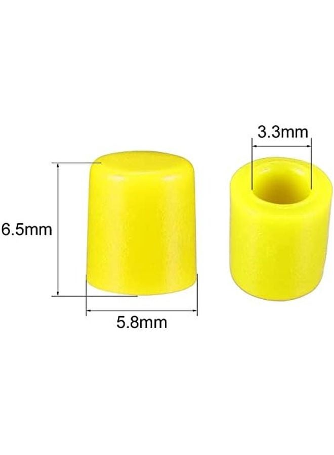 20 قطعة من أغطية أزرار اللمس الصفراء للضغط لمفتاح ميكرو 6x6 مم بقطر فتحة 3.3 مم - Image 4