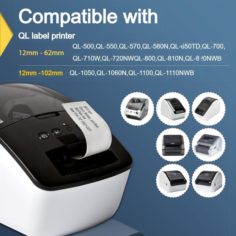 BETCKEY - Compatible with Brother DK-2210 (1-1/7" x 100', Removable) Continuous Length Paper Labels, Compatible for Brother Desktop Label Printers [1 Roll Continuous Labels, Removable] - Image 3