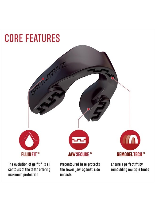 SAFEJAWZ Mouthguard Slim Fit, Adults and Junior Mouth Guard with Case for Boxing, Basketball, Lacrosse, Football, MMA, Martial Arts, Hockey and All Contact Sports (Black, Adult)  - Image 2