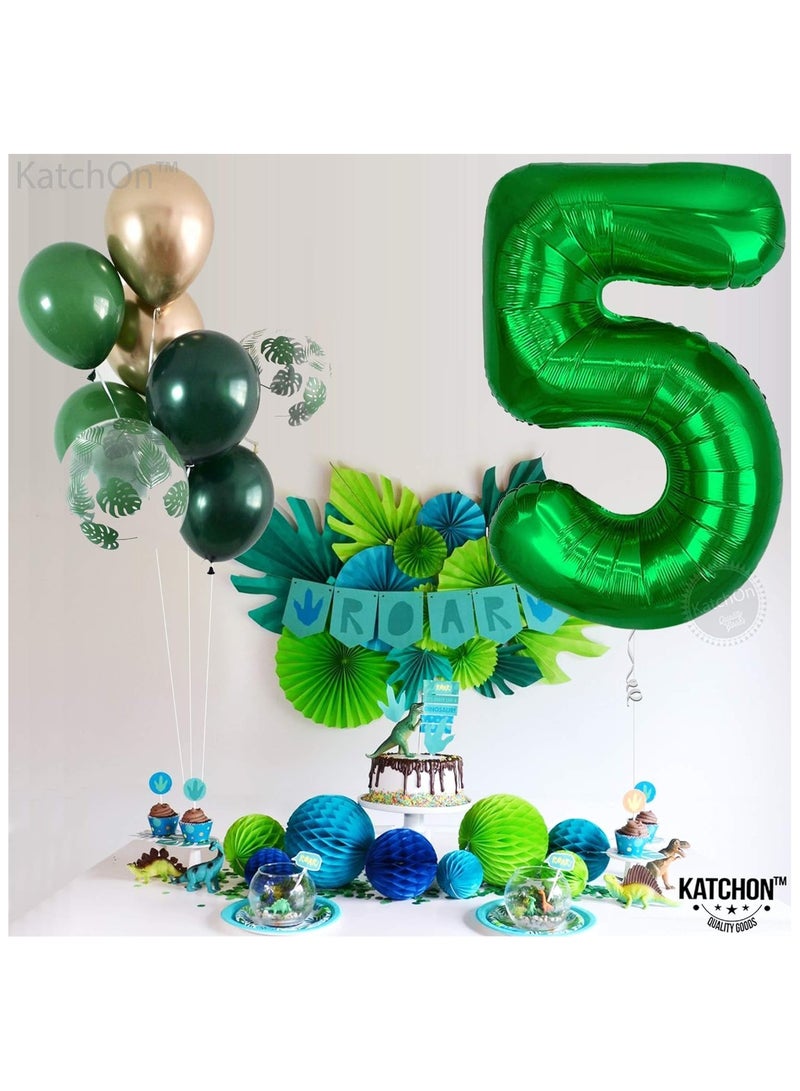 KATCHON Green Number 5 Balloon for 5th Birthday or Anniversary Decorations - Image 4