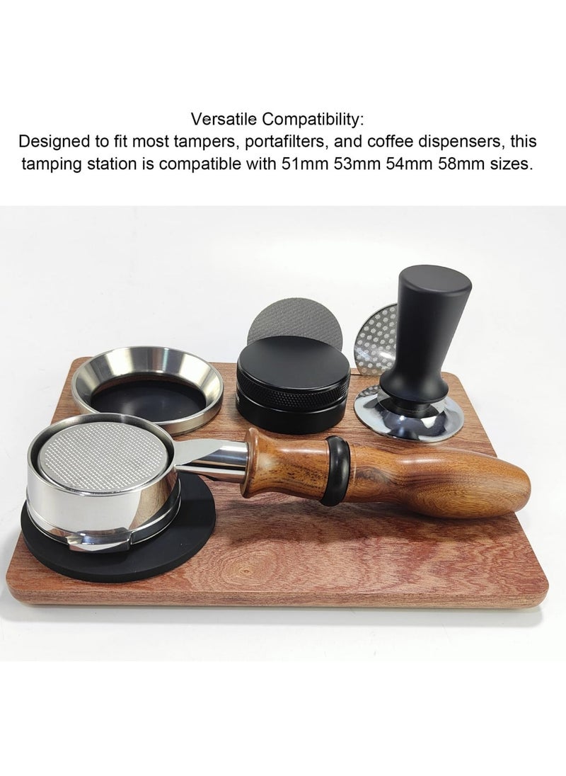 Espresso Organizer Station, fit for Storage 51mm-58mm Tamper, Distributor, Portafilter & Puck Screen Accessories, Coffee Tamper Station with Anti - Slip Pats for Coffee Making  - Image 3