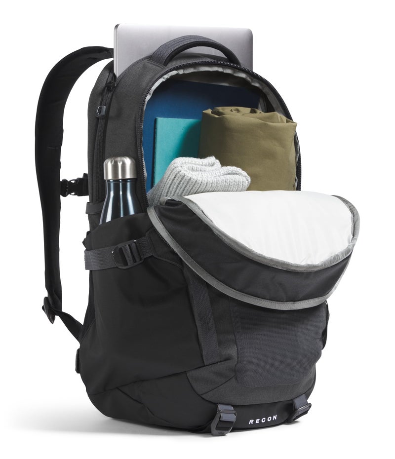 The North Face Recon Everyday Laptop Backpack | Daypack with Water Repellent Finish, 16" Laptop Sleeve, 2 Water Bottle Pockets, Asphalt Grey Light Heather/TNF Black-NPF, One Size - Image 5