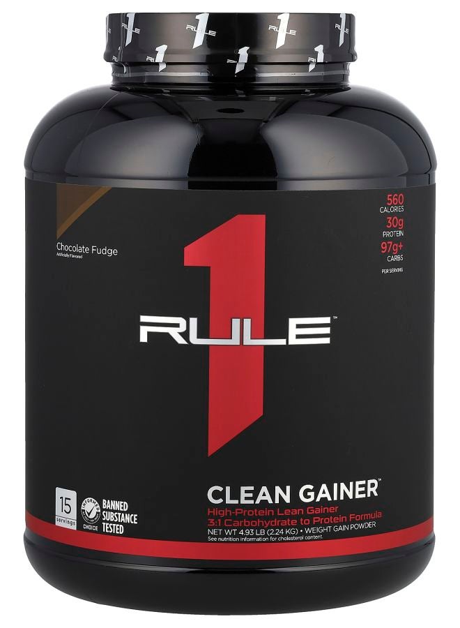Rule One Proteins Clean Gainer™ Chocolate Fudge 4.93 lb (2.24 kg) - Image 1
