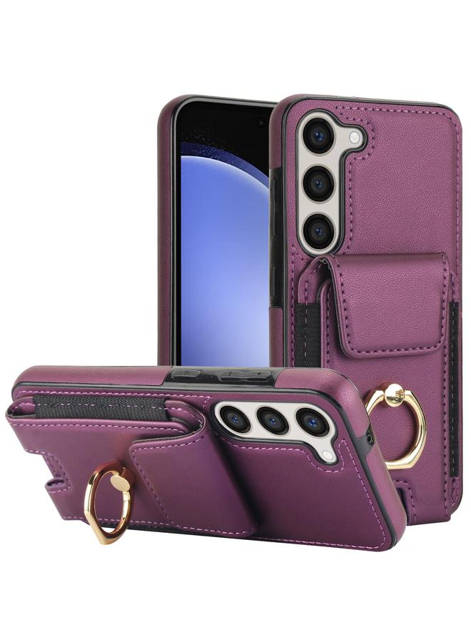 اس-توب جراب لهاتف Samsung Galaxy S25+ 5G مع حامل بطاقات مرن وحلقة - Image 1