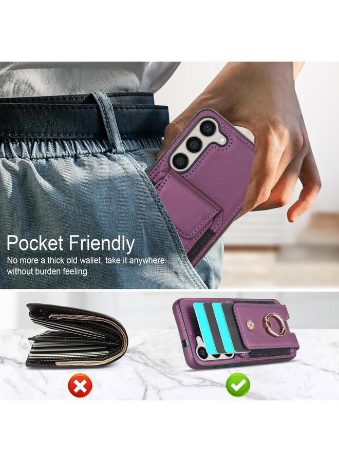 اس-توب جراب لهاتف Samsung Galaxy S25+ 5G مع حامل بطاقات مرن وحلقة - Image 3