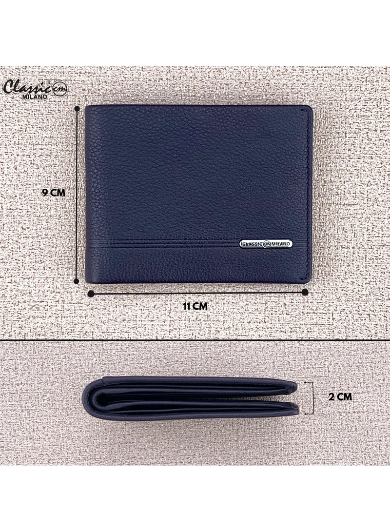 Classic Milano Blue (CNH-2) Classic Milano Genuine Leather Wallet for Men – Slim Bifold Men’s Wallet with RFID Blocking, Multiple Card Slots – Stylish Mens Purse Wallets Gift for Husband, Father for Men | Best Price UAE