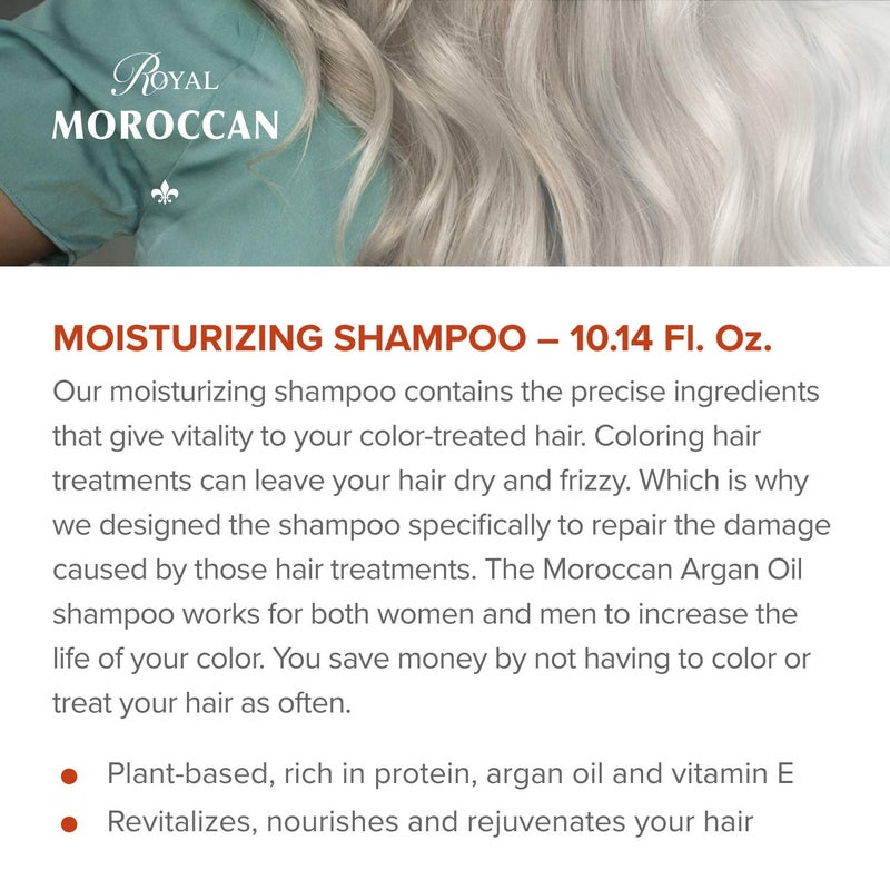 Royal Moroccan Sulfate Free Shampoo | Argan Oil Shampoo | Shampoo for Color Treated Hair | Moisturizing Shampoo Argan Oil Hair Products (300 ml 10.14 oz) - Image 2