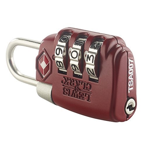 Lewis N. Clark TSA 3 Dial Combination Lock, Red - Image 4