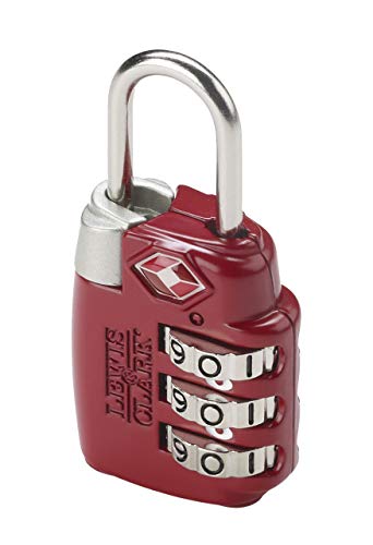 Lewis N. Clark TSA 3 Dial Combination Lock, Red - Image 1