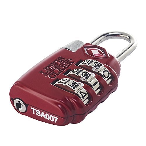 Lewis N. Clark TSA 3 Dial Combination Lock, Red - Image 2