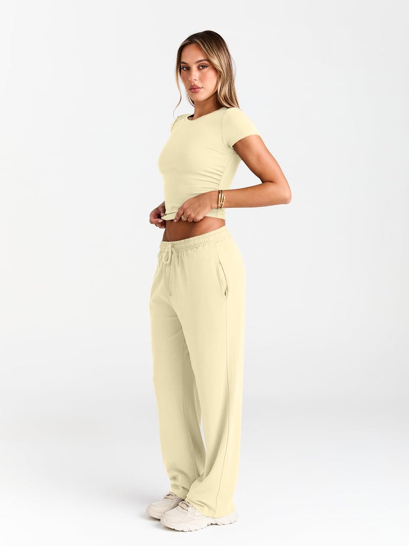 Trendy Queen Womens 2 Two Piece Set 2026 Summer Workout Beach Vacation Cruise Gym Clothes Spring Fashion Lounge Matching Sweatsuit Sweat Airport Travel Outfit Resort Wear Fitness Clothing - Image 3