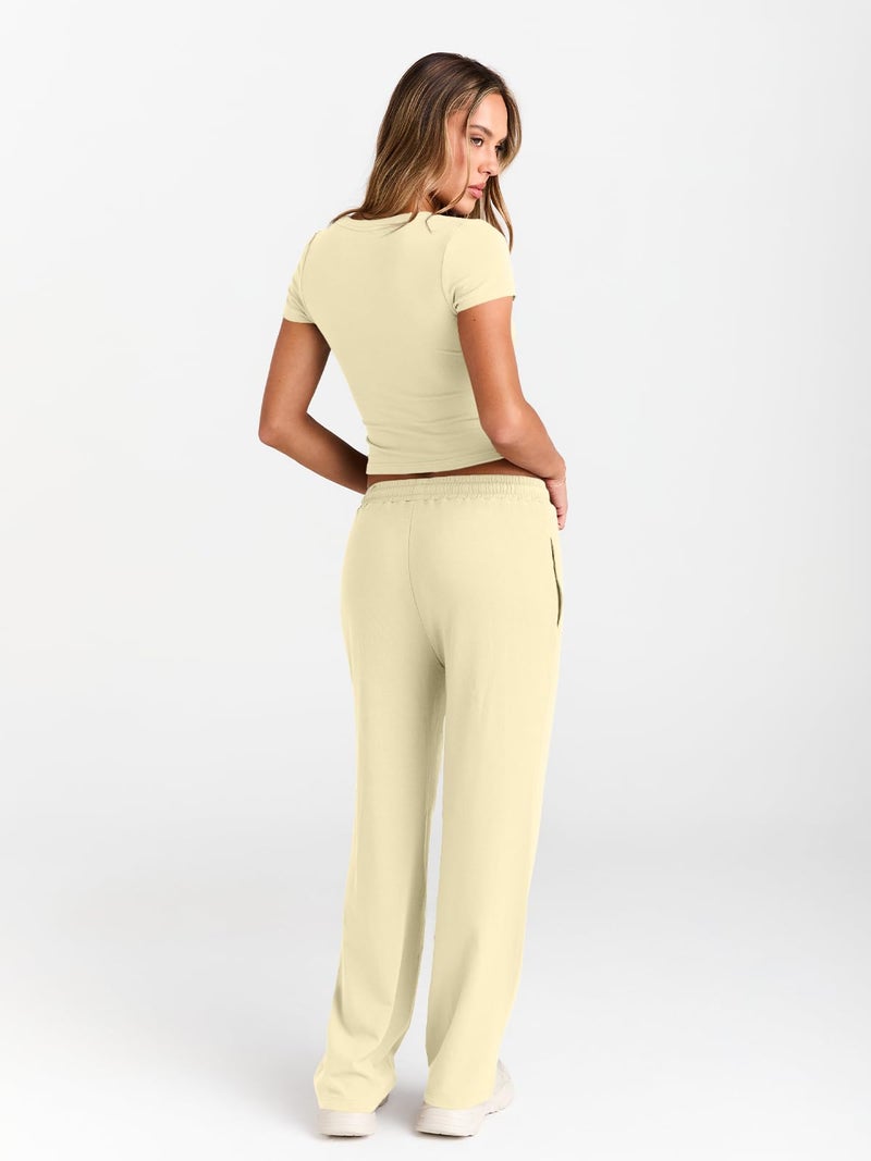 Trendy Queen Womens 2 Two Piece Set 2026 Summer Workout Beach Vacation Cruise Gym Clothes Spring Fashion Lounge Matching Sweatsuit Sweat Airport Travel Outfit Resort Wear Fitness Clothing - Image 4