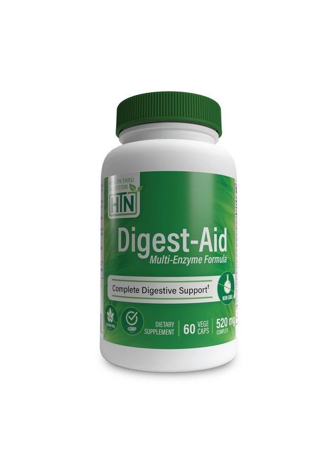 Health Thru Nutrition - Digestaid  Complete Digestive Enzyme Formula With Pre And Probiotic  Digestion  Nutrient Absorption Support  Fast Acting Discomfort Relief  Nongmo Pack Of 60 - Image 1