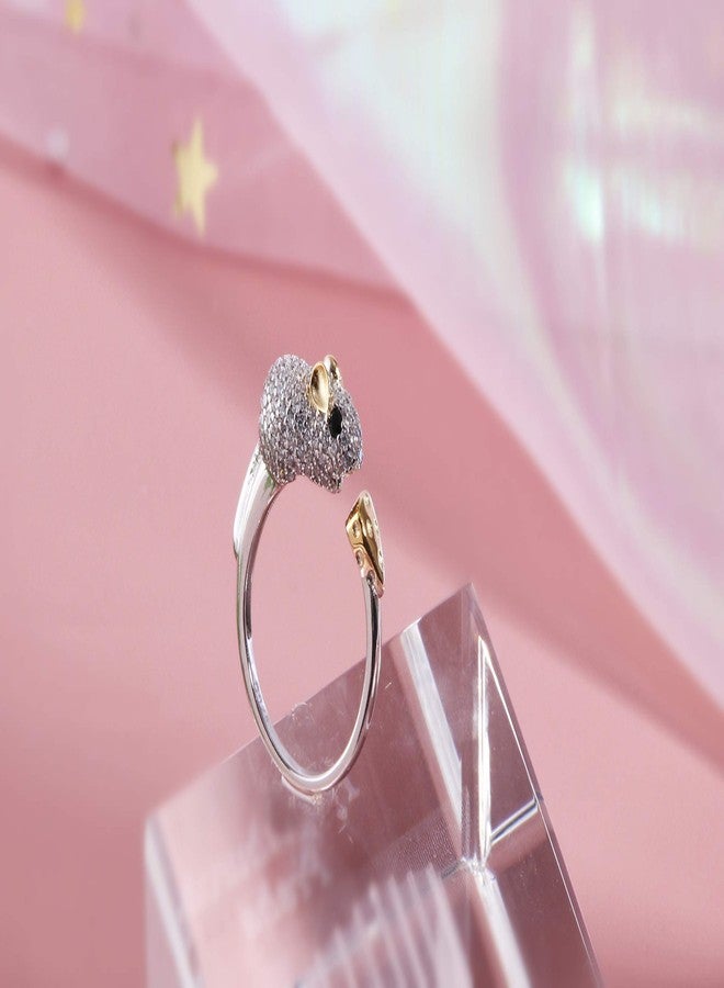 Helen de Lete Rat Steal Cheese S925 Sterling Silver Adjustable Ring for Women - Image 2