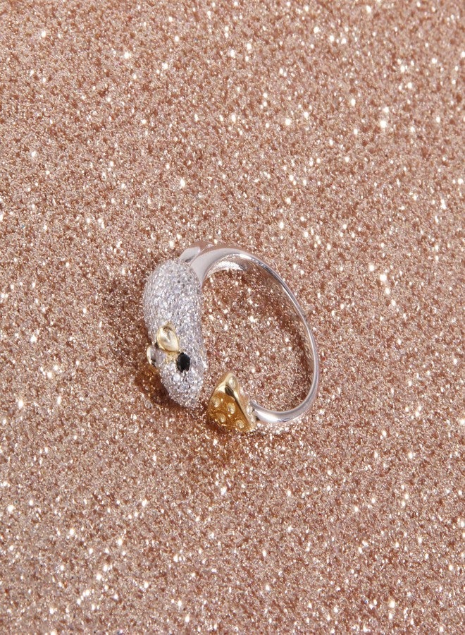 Helen de Lete Rat Steal Cheese S925 Sterling Silver Adjustable Ring for Women - Image 5