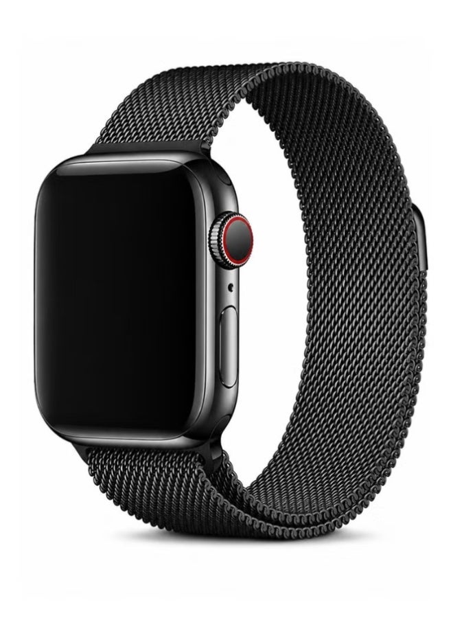 ELTRAZONE Magnetic Milanese Loop Band Compatible with Apple Watch Series 11/10/9/8/7/6/5/4/3/2/1 SE 3/2/1, Stainless Steel Mesh Strap, Adjustable Magnetic Closure, 38/40/41/42mm Black - Image 1