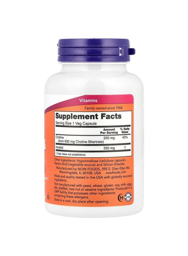 Now Foods Choline & Inositol 500 Mg - 100 Caps - Image 2