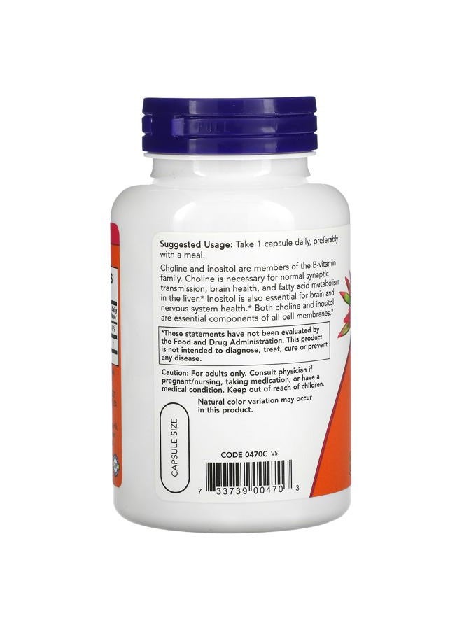 Now Foods Choline & Inositol 500 Mg - 100 Caps - Image 3
