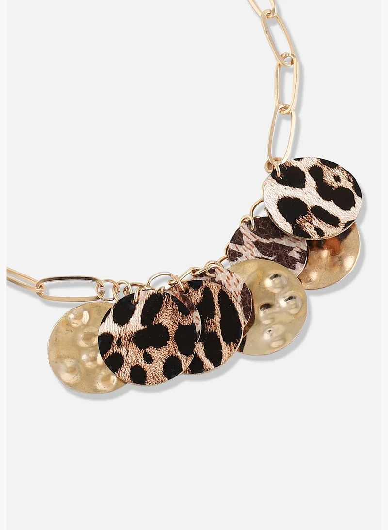 SOHI Gold Plated Designer Party Necklace and Earring Set For Women