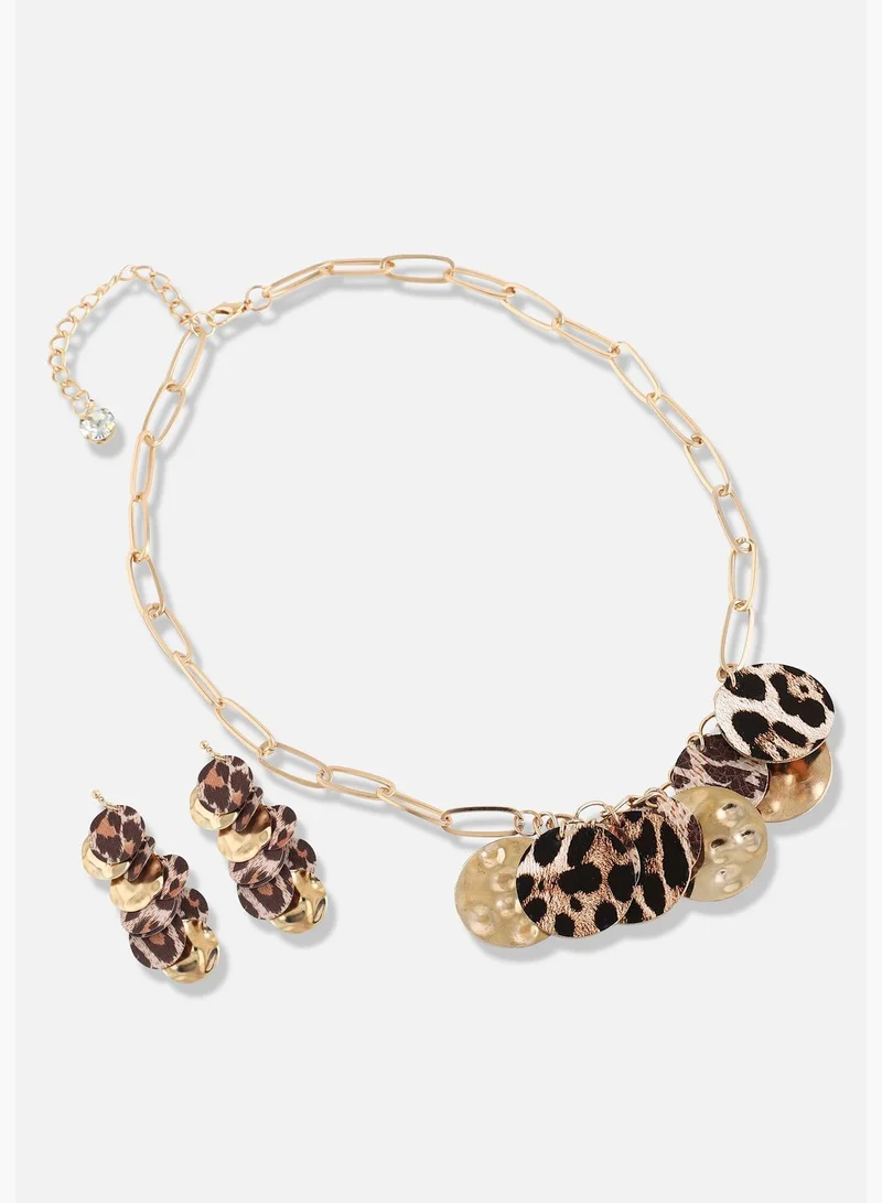 SOHI Gold Plated Designer Party Necklace and Earring Set For Women