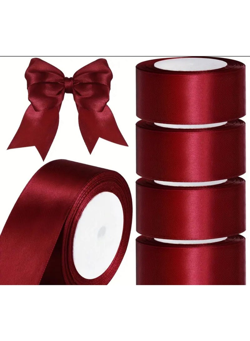 3 Rolls 25.72 meter Red Ribbon - Elegant 2.6 cm Wide Satin, Suitable for Gift Wrapping, Floral Arrangements, Weddings, Crafts, Christmas, Art Projects & Bows | Essential Packaging Supplies|Elegant Design&Smooth Texture, Ribbon For Gift Wrapping, Thick Ribbon, Christmas Ribbon, Wide Ribbon, Ribbon For Flower Bouquet, Ribbon For Crafts, Ribbon For Sewing, Ribbon For Bouquet, Ribbons For Crafts, Black Ribbon For Gift Wrapping, Ribbons For Gift Wrapping, Ribbed Ribbon - Image 3