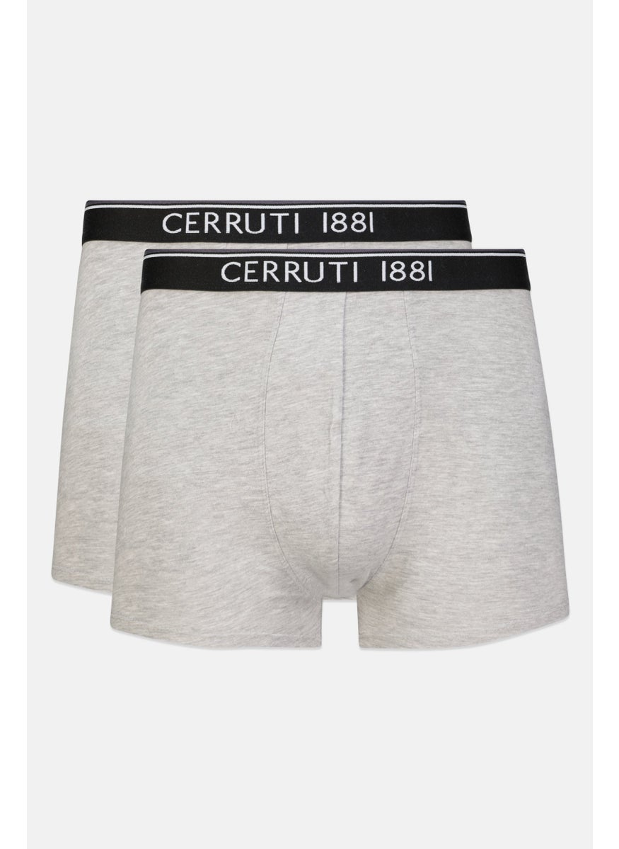 CERRUTI 1881 - Men 2 Pcs Brand Logo Trunk, Grey Melange - Image 1