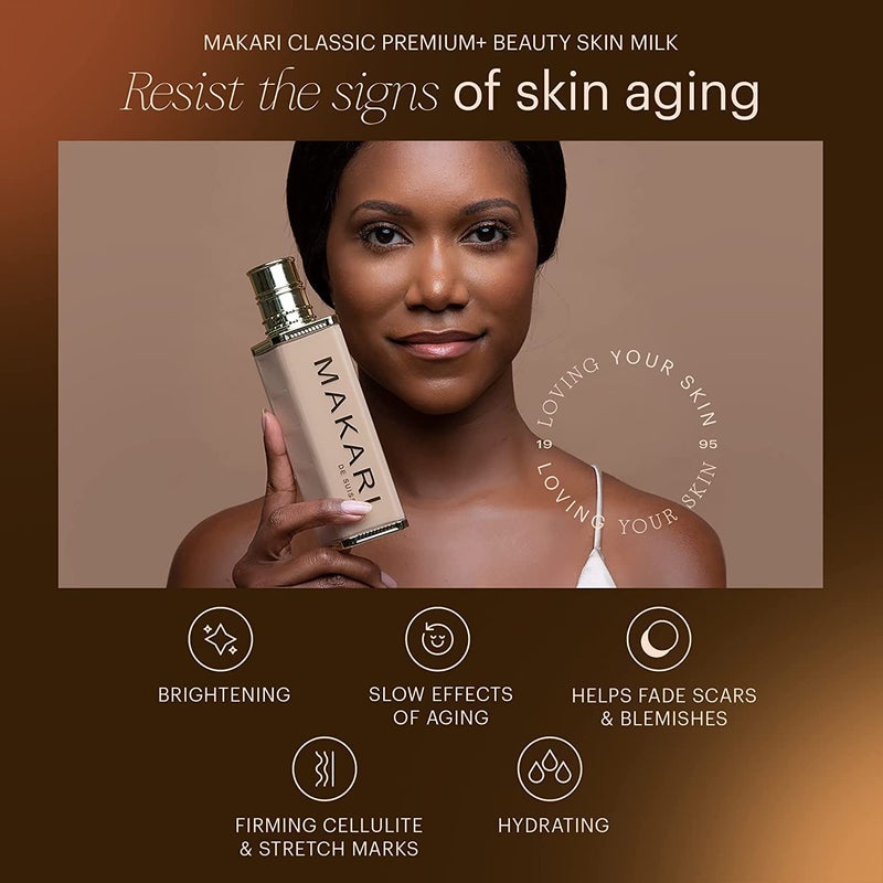 MAKARI Premium+ Body Brightening Beauty Milk (4.57 fl oz) | Anti-Aging Body Lotion | Softens and Smoothens Skin | Helps Diminish Discolorations and Dark Marks | Enhances Luminosity and Vibrance - Image 3
