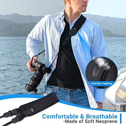 JJC DSLR Camera Neck Strap Soft Neoprene Shoulder Belt for Canon EOS R5 R6 5D Mark IV 6D Mark II SL3 SL2 T8i T7 T7i 90D 80D Nikon D6 D5 DF D850 D810 D780 D7500 D5600 D3500 Sony A1 A99IIetc - Image 3