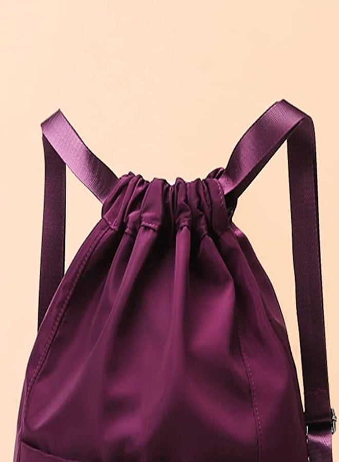 HIMART Women's Drawstring Duffel Bag Expandable Folding Travel Bag for Women & Girl Lightweight Waterproof Carry Luggage Travel & Shopping Bag.(Maroon Less Bag) - Image 3