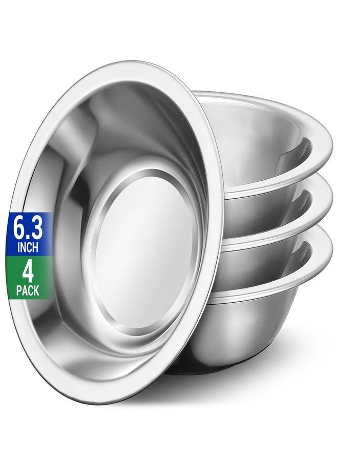 Offiper 304(18/8) Stainless Steel Mixing Bowls for Kitchen, 4 Pack 6.3" 13.67 fl.oz Metal Mixing Bowls Set Stackable for Baking Serving Cooking Food Prep Storage Dishwasher Safe Heavy Duty - Image 2