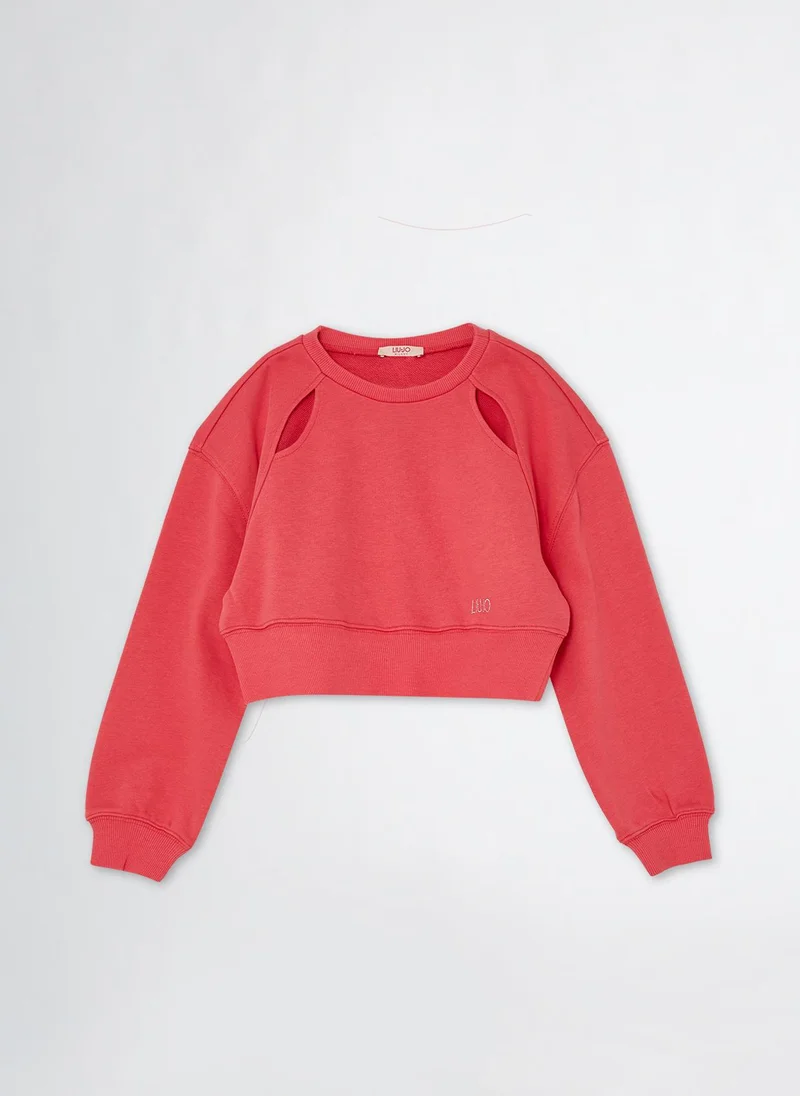 Liu Jo Cropped Cotton-Blend Sweatshirt