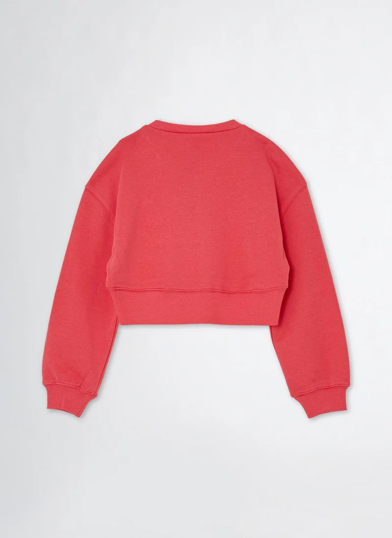 Liu Jo Cropped Cotton-Blend Sweatshirt