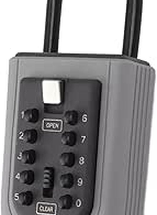 Weather Resistant Wall Mounted Key Lock Box with Code Access and Hook for Home Car Keys - Image 1