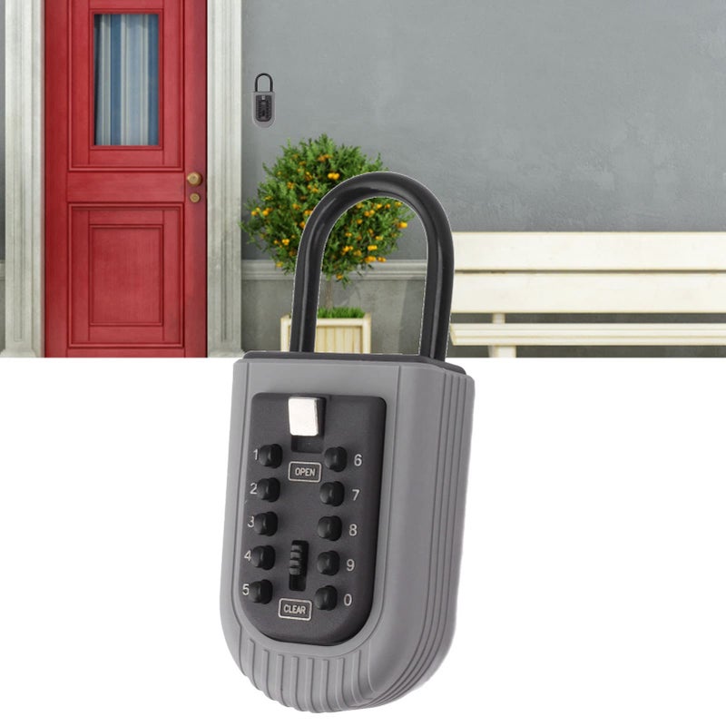 Weather Resistant Wall Mounted Key Lock Box with Code Access and Hook for Home Car Keys - Image 5