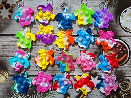 Roaqua 100 Packs Turtle Mini Pop Fidget Autism Special Needs Squeeze Sensory Party Favors Gifts for Family Adult and Kids - Image 5