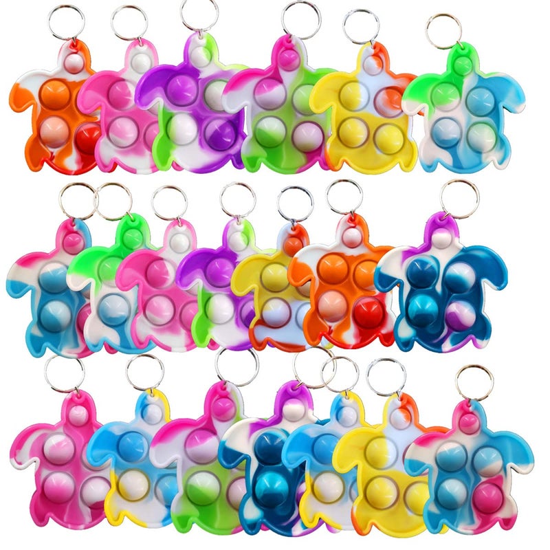 Roaqua 100 Packs Turtle Mini Pop Fidget Autism Special Needs Squeeze Sensory Party Favors Gifts for Family Adult and Kids - Image 3