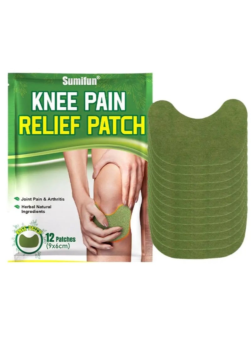Sumifun Natural Knee Patch, Long Lasting Relief Self Heating Knee Pain, Wormwood Herbal Extract Joint Arthritis Sticker, Warming Herbal Plaster Pain Patches For Pain Relief Swelling Bone On Bone - Image 1